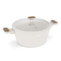 Oala cu capac Berlinger Haus, Sahara Nordic, 28 cm, 6.3 L, aluminiu forjat, crem mat/natur
