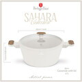 Oala cu capac Berlinger Haus, Sahara Nordic, 28 cm, 6.3 L, aluminiu forjat, crem mat/natur