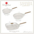 Set 3 tigai si capac Berlinger Haus, Sahara Nordic, 20/24/28 cm, aluminiu forjat, crem mat/natur