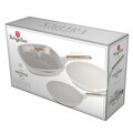 Set 3 tigai si capac Berlinger Haus, Sahara Nordic, 20/24/28 cm, aluminiu forjat, crem mat/natur