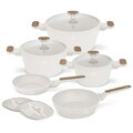 Set pentru gatit Berlinger Haus, Sahara Nordic, 10 piese, aluminiu forjat, crem mat/natur