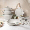 Set pentru gatit Berlinger Haus, Sahara Nordic, 15 piese, aluminiu forjat, crem mat/natur