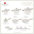 Set pentru gatit Berlinger Haus, Sahara Nordic, 15 piese, aluminiu forjat, crem mat/natur