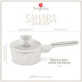 Cratita cu capac Berlinger Haus, Sahara Marble, 16 cm, 1.2 L, aluminiu forjat, crem mat/marmura