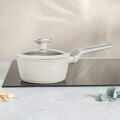Cratita cu capac Berlinger Haus, Sahara Marble, 16 cm, 1.2 L, aluminiu forjat, crem mat/marmura
