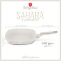 Tigaie grill Berlinger Haus, Sahara Marble, 28 cm, 2.1 L, aluminiu forjat, crem mat/marmura