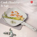 Tigaie grill Berlinger Haus, Sahara Marble, 28 cm, 2.1 L, aluminiu forjat, crem mat/marmura