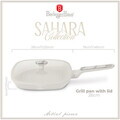 Tigaie grill cu capac Berlinger Haus, Sahara Marble, 28 cm, 2.1 L, aluminiu forjat, crem mat/marmura