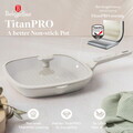 Tigaie grill cu capac Berlinger Haus, Sahara Marble, 28 cm, 2.1 L, aluminiu forjat, crem mat/marmura