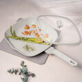 Tigaie grill cu capac Berlinger Haus, Sahara Marble, 28 cm, 2.1 L, aluminiu forjat, crem mat/marmura
