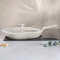 Tigaie grill cu capac Berlinger Haus, Sahara Marble, 28 cm, 2.1 L, aluminiu forjat, crem mat/marmura