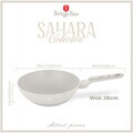 Tigaie Wok Berlinger Haus, Sahara Marble, 28 cm, 3.5 L, aluminiu forjat, crem mat/marmura