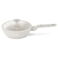 Tigaie adanca cu capac Berlinger Haus, Sahara Marble, 24 cm, 2.3 L, aluminiu forjat, crem mat/marmura