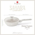 Tigaie adanca cu capac Berlinger Haus, Sahara Marble, 24 cm, 2.3 L, aluminiu forjat, crem mat/marmura