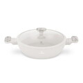 Oala cu capac Berlinger Haus, Sahara Marble, 28 cm, 3.8 L, aluminiu forjat, crem mat/marmura