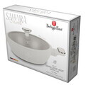 Oala cu capac Berlinger Haus, Sahara Marble, 28 cm, 3.8 L, aluminiu forjat, crem mat/marmura