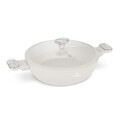 Oala cu capac Berlinger Haus, Sahara Marble, 28 cm, 3.8 L, aluminiu forjat, crem mat/marmura
