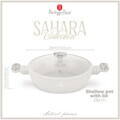 Oala cu capac Berlinger Haus, Sahara Marble, 28 cm, 3.8 L, aluminiu forjat, crem mat/marmura