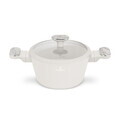 Oala cu capac Berlinger Haus, Sahara Marble, 20 cm, 2.6 L, aluminiu forjat, crem mat/marmura