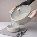 Oala cu capac Berlinger Haus, Sahara Marble, 28 cm, 6.3 L, aluminiu forjat, crem mat/marmura