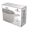 Oala cu capac Berlinger Haus, Sahara Marble, 28 cm, 6.3 L, aluminiu forjat, crem mat/marmura