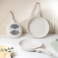 Set 3 tigai Berlinger Haus, Sahara Marble, 20/24/28 cm, aluminiu forjat, crem mat/marmura