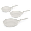 Set 3 tigai Berlinger Haus, Sahara Marble, 20/24/28 cm, aluminiu forjat, crem mat/marmura