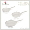 Set 3 tigai Berlinger Haus, Sahara Marble, 20/24/28 cm, aluminiu forjat, crem mat/marmura