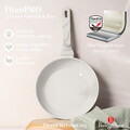 Set 3 tigai Berlinger Haus, Sahara Marble, 20/24/28 cm, aluminiu forjat, crem mat/marmura