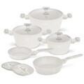 Set pentru gatit Berlinger Haus, Sahara Marble, 10 piese, aluminiu forjat, crem mat/marmura