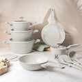 Set pentru gatit Berlinger Haus, Sahara Marble, 15 piese, aluminiu forjat, crem mat/marmura