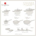 Set pentru gatit Berlinger Haus, Sahara Marble, 15 piese, aluminiu forjat, crem mat/marmura