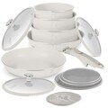 Set pentru gatit Berlinger Haus, Sahara Marble, 13 piese, aluminiu, crem mat/marmura