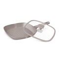 Tigaie grill cu capac Berlinger Haus, Taupe, 28 cm, 2.1 L, aluminiu forjat, taupe mat
