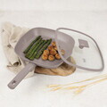 Tigaie grill cu capac Berlinger Haus, Taupe, 28 cm, 2.1 L, aluminiu forjat, taupe mat