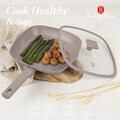 Tigaie grill cu capac Berlinger Haus, Taupe, 28 cm, 2.1 L, aluminiu forjat, taupe mat