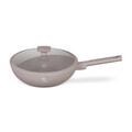 Tigaie Wok cu capac Berlinger Haus, Taupe, 28 cm, 3.2 L, aluminiu forjat, taupe mat