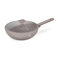 Tigaie Wok cu capac Berlinger Haus, Taupe, 28 cm, 3.2 L, aluminiu forjat, taupe mat