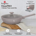 Tigaie Wok cu capac Berlinger Haus, Taupe, 28 cm, 3.2 L, aluminiu forjat, taupe mat