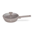 Tigaie adanca cu capac Berlinger Haus, Taupe, 24 cm, 2.3 L, aluminiu forjat, taupe mat