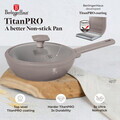 Tigaie adanca cu capac Berlinger Haus, Taupe, 24 cm, 2.3 L, aluminiu forjat, taupe mat