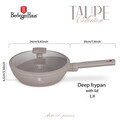 Tigaie adanca cu capac Berlinger Haus, Taupe, 24 cm, 2.3 L, aluminiu forjat, taupe mat