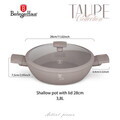 Oala cu capac Berlinger Haus, Taupe, 28 cm, 3.8 L, aluminiu forjat, taupe mat