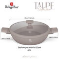 Oala cu capac Berlinger Haus, Taupe, 30 cm, 4.5 L, aluminiu forjat, taupe mat