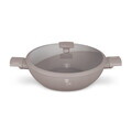 Tigaie Wok cu capac Berlinger Haus, Taupe, 30 cm, aluminiu forjat, taupe mat