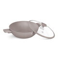 Tigaie Wok cu capac Berlinger Haus, Taupe, 30 cm, aluminiu forjat, taupe mat
