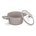 Oala cu capac Berlinger Haus, Taupe, 20 cm, 2.5 L, aluminiu forjat, taupe mat