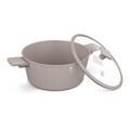Oala cu capac Berlinger Haus, Taupe, 28 cm, 6.1 L, aluminiu forjat, taupe mat