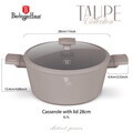 Oala cu capac Berlinger Haus, Taupe, 28 cm, 6.1 L, aluminiu forjat, taupe mat