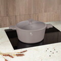 Oala cu capac Berlinger Haus, Taupe, 30 cm, 8 L, aluminiu forjat, taupe mat